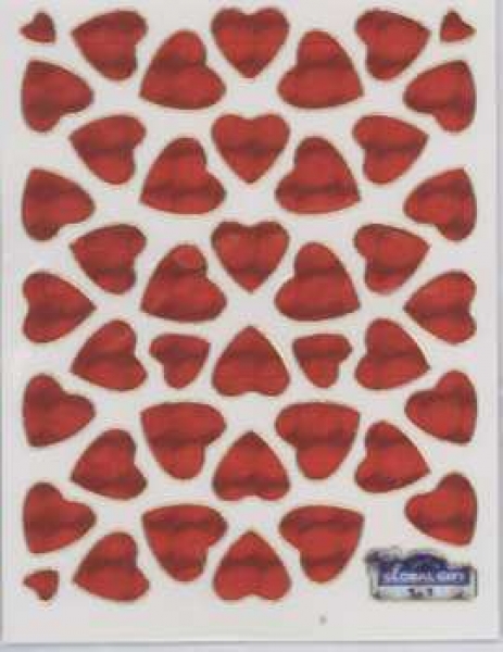 Sticker Herzen rot irisierend